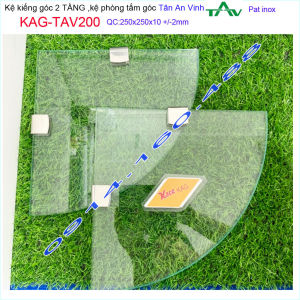 [HCM]Kệ kính 2 tầng Tân An Vinh 25x25cm KAG-TAV200 kệ  kiếng góc không rào thiết kế đẹp dễ vệ sinh tiện sử dụng