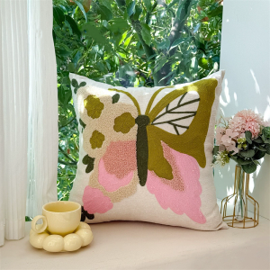 45x45cm Throw Cushion Cover Cute Flower Plant Embroidery Pastoral Style Living Room Bedroom Sofa Comfortable Pillow Case Cover