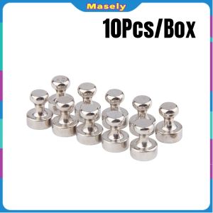 Masely 10Pcs Magentic Pushpins Strong Magnet Fridge Whiteboard Magnet Push Pin Office Stationery Supplies