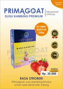 Susu Kambing Etawa Asli Primagoat Atasi Nyeri Sendi Asam Urat dan Kesehatan Pernafasan Rasa Stroberi 250gr