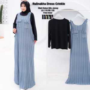 dress krincle manset inner + outher by khasanah store46
