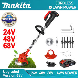 【Local Seller】24V 48V cordless lawn mower portable trimmer garden tool brush grass trimmer Electric lawn mower rechargeable grass cutter （Gift accessories)