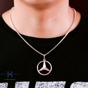 Mặt Dây Chuyền Bạc Duy Hiển Hình Logo Mercedes Đủ 3 Size Phong Cách Nổi Bật