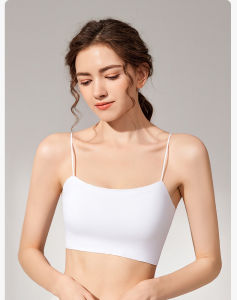 Simple Natural Beauty Back Wrapped Chest Thin Wireless Tube Top Underwear Fixed Cup Gathered without Trace Bra ☺1130
