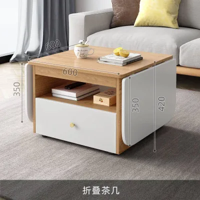 Foldable and multifunctional coffee table tabletop with retractable and minimalist ins style custom dual purpose square fully automatic dining table