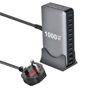 【NEW】1000W GaN Desktop Charger 10 Port USB 8C+2A Type C PD Charger Fast 3.0 USB Type C Fast Charger Suitable for Tablets