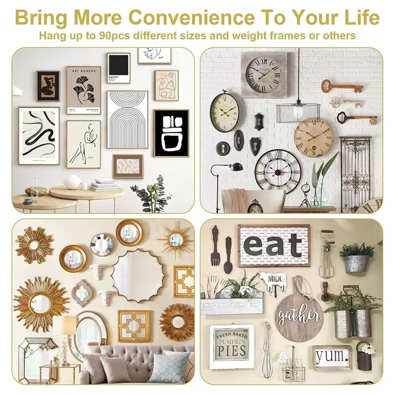 90Pcs Nails for Hanging Picture Decorative Nail for Hanging Wall