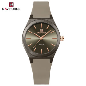 NAVIFORCE Original Womens Quartz Watch Simple Lightweight Dial Silica Strap Waterproof 30M Ladys Girls Outdoor Fashion Casual Watch NF5056