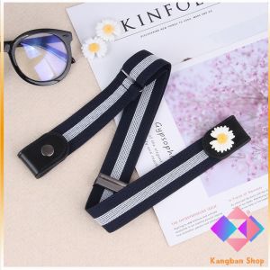 เข็มขัดผู้หญิง ใส่ง่าย หมดปัญหาเอวหลวม ประดับดอกเดซี่ ยางยืดล๊อคกับหูกางเกง belt