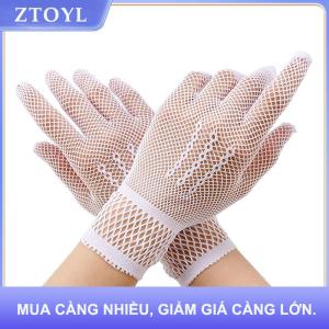 【ZTOYL】 1 cặp Hot Bán Fishnet lưới Găng tay thời trang phụ nữ Phụ Nữ Cô Gái găng tay bảo vệ ren phụ nữ thanh lịch phong cách Găng tay màu đen và trắng