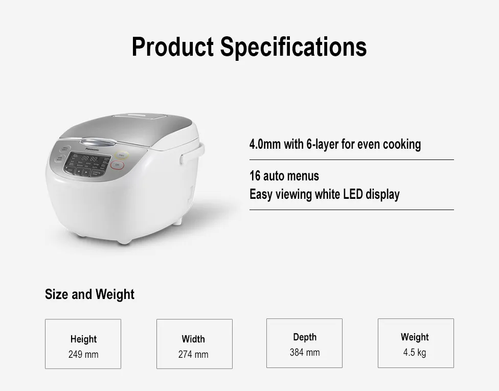 Panasonic SR-CX188 Rice Cooker 1.8L description image 7