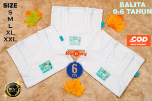 ISI 6 PCS SINGLET ANAK LAKI-LAKI DAN PEREMPUAN  1 - 5 TAHUN BALITA TK SD PUTIH | KAOS DALEM ANAK LAKI - LAKI DAN PEREMPUAN | SINGLET KATUN | ADEM LEMBUT NYAMAN