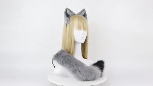 New Halloween Party Adjustable Simulation Fox Tail Plush Fox Ears Hair Band Cosplay Anime Exhibition Dress Up Accessories