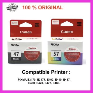 100 % Genuine Canon Pixma Made in Japan PG-47 Black / CL-57 Tri-color FINE Cartridge For PIXMA E3170 E3177 E400 E410 E417 E460 E470 E477 E480. Canon Mf4700 Toner Cartridge - Lazada