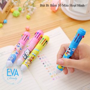 Bút Bi Bấm 6 Màu Trong Suốt Sáng Tạo Tiện Dụng Multicolor pens 6 in 1 M4820