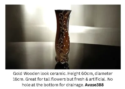 Tall Ceramic Vase for flowers tall & arrangements home decor decorations garden. Avase251
