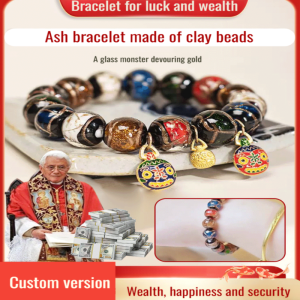 Incense Ash Glass Bracelet Incense Ash Glass Classic and Elegant Hand Jewelry the Beads Are of Uniform Size