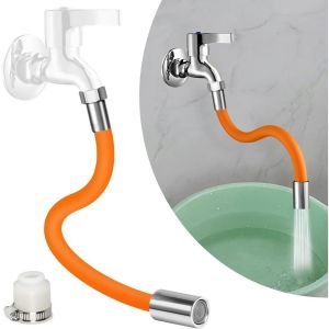 Faucet Extension Tube with Universal Joint 360° Rotating Rotatable Extender HoseBendable/Shapable/Flexible Water Tap PipeSplash Proof Foaming Mouth