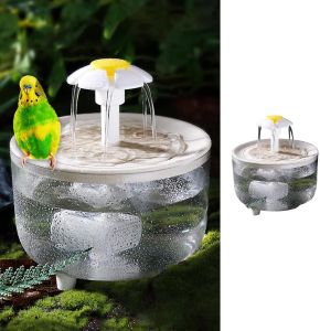 MANON ROSA Bird Bath for Parakeets - Small Bird Shower Bathing Fountain with Filtered Circulating Water Pool Sink for Parrots Lovebirds Conures Finches Cockatiels - Easy-CleanAccessories (Clear)