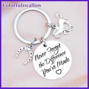 Colorfulswallow Thép không gỉ đầy cảm hứng ngựa Keychain Charms trang sức quà tặng tốt nhất sinh nhật giáng sinh cho phụ nữ người đàn ông