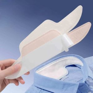 LUXERY 10Pcs Anti Perspiration Collar Sweat Patches White Disposable Shirts Stickers Breathable Collar Sweat Pads Shirt Collar Use