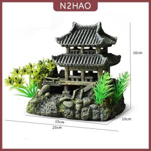 N2HAO Mô phỏng trang trí bể cá trang trí nhựa trang trí bể cá cảnh quan mô hình nhà Bể cá trang trí bể cá