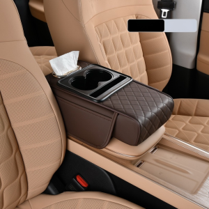 Car Multifunctional Tissue Box Storage Bag Booster Cushion Cup Holder Center Storage Bag