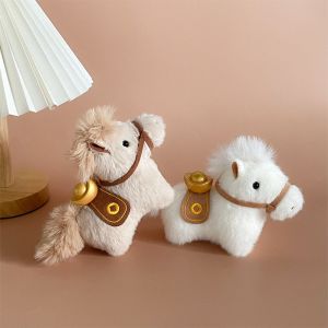 YERZ Creative Yuanbao Pony Pendant Mascot Dolls Cute Stuffed Animal Keyring Funny Chinese Style Cartoon Steed Doll Year of Horse