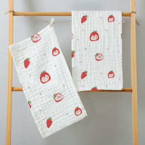 JOYNCLEON ผ้ากันเปื้อนผ้าฝ้ายมัสลิน6ชั้นพิมพ์ลายมังกรที่น่ารักผ้าเช็ดตัวเด็กนุ่มสำหรับทารกแรกเกิดและเด็กวัยหัดเดิน