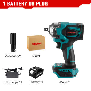 ONEVAN 1200N.M Brushless Electric Wrench 1/2 inch Cordless Screwdriver Electric Drill 3 Function Electric Impact Wrench for Makita 18V Battery