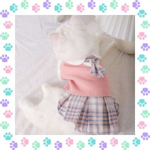 【Whisker Wonders】 Whisker Dog Cat JK Dress for Female Pet Clothes Shih Tzu Puppy Cat Skirt