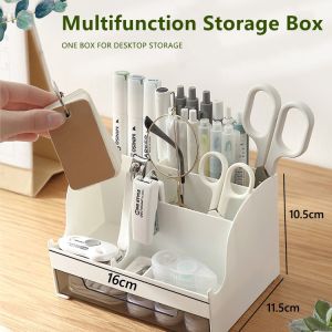 Oblique Pen Holder Student Kids Makeup Brush Storage Box Pencil Container School Office Desk Stationery Organizer Stand Case