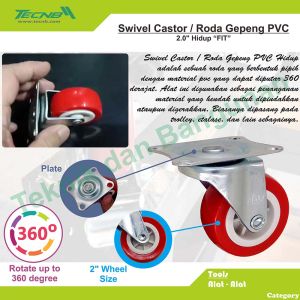 Roda Gepeng Etalase Trolley Troli PVC Hidup 2inch MR0208