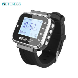 Retekess TD110 Wireless Watch Receiver Wireless Calling System Restaurant Pager Rechargeable Wrist Pager Alarm Clock With Call Button Used For Restaurant Coffee shop