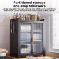 PANDH 3Tier Kitchen Dish Rack Cabinet Organizer Dustproof Multifunctional Countertop Kitchen Storage Cabinet. 