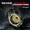SEASIR MERCURY Reel Pancing Baitcasting, Kiri/Kanan BC Reels, Rasio Gir 7,2:1 Sistem Rem Magnetik 10 Tingkat, Bantalan Bola 5+1, Gagang Daya Pegangan Karet, Tarikan Maksimum 8kg dengan 8pcs Magnet Drag Clicker #RyobiSeasir. 