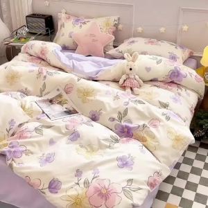 Fresh Style Bedding Set for Students Dormitory Single Bed Sheet Quilt Cover Three-Piece Set All-Season Bedding Set LZD