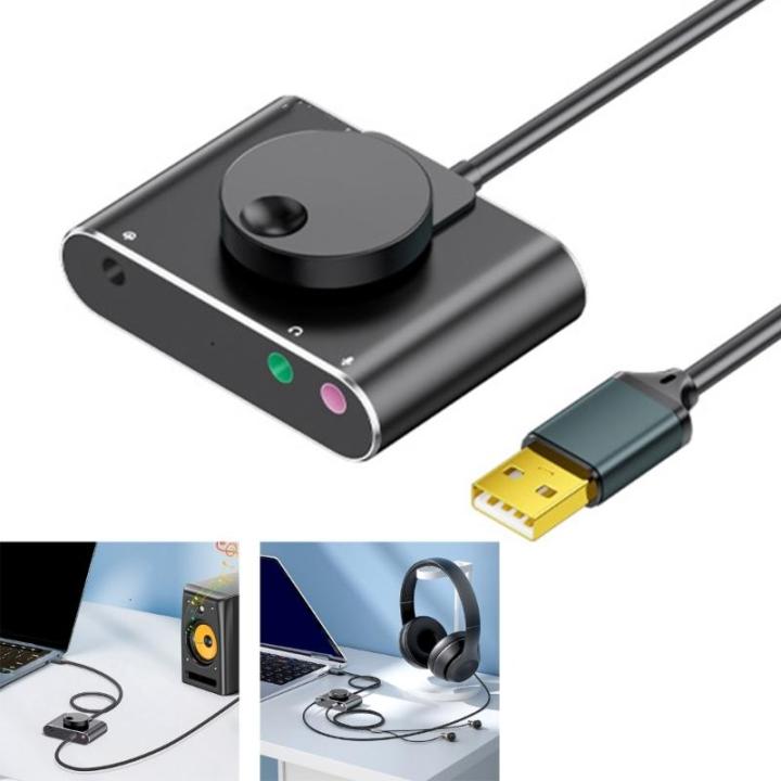 External Sound with Volumes Control USB Adapter with 3.5mm Headphone ...