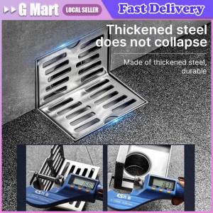 ⭐【LazTop Seller】【304 Stainless Steel】 Side-drain Wall Side Shower Drain Balcony Wall Corner Floor Drain Same-layer Wall Drain Floor LZC-Wall-Floor-Drain-3.5inch
