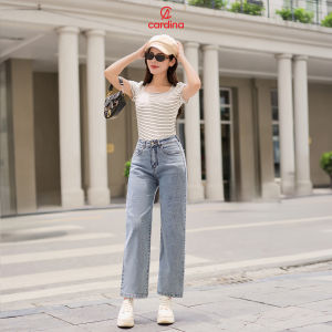 Quần Jean nữ CARDINA kiểu dáng suông trendy thiết kế cạp cao trẻ trung năng động 4QJR01