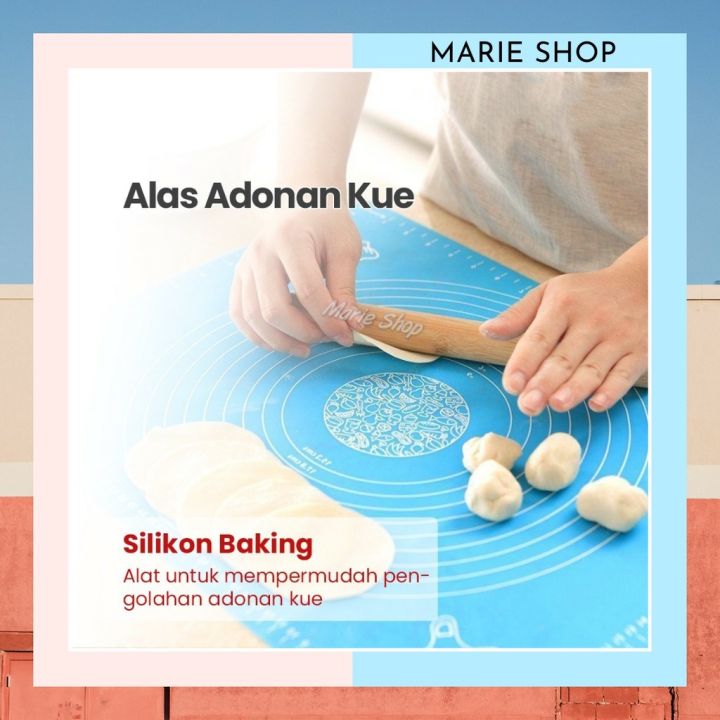 ALAS ADONAN SILIKON ANTI LENGKET BAKING MAT UNTUK FONDANT KUE PASTRY  SILICONE TATAKAN TALENAN TATAKAN DAPUR CUTTING MAT