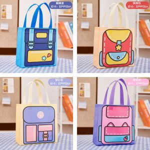 Dopamine Tote Bag Hand Bag 👜 多巴胺色系手提袋 Beg Tangan Hadiah Comel Pelajar Portable Cute Gift Prizes Birthday