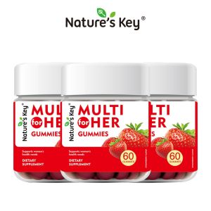 Natures Key Womens Multi-Vitamin Gummies 18 Essential Nutrients Energy Immunity Support Delicious Berry Flavors