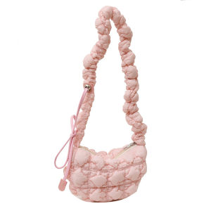 Niche Pleated Cloud Bag Korean Version New Fashion Soft Bubble Bag Simple Drawstring Ladies Shoulder Diagonal Bag