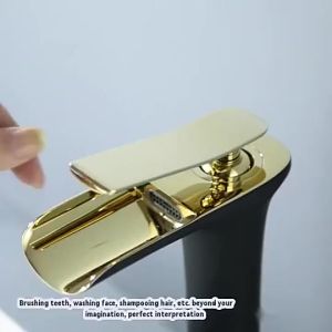 House Faucet All Copper Nordic Hot And Cold Bathroom Basin Black Gold Household Water Tap uaywyetw.sgFast shipping