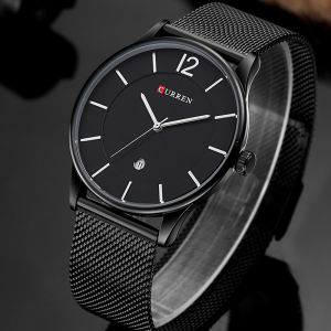 CURREN Simple Men Watches Fashion Casual Military Quartz Ultra-thin Full Steel Date Wristwatch 8231
