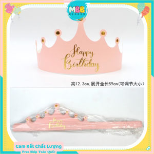 Vương Miện Giấy Mũ Sinh Nhật HAPPY BIRTHDAY Phụ Kiện Sinh Nhật Cho Bé MBBDecor