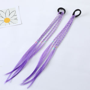 Bayar Di Tempat - Wig Kepang Rambut Warna Warni / Hair Extension Kuncir Kuda / Rambut Palsu Model Fashion