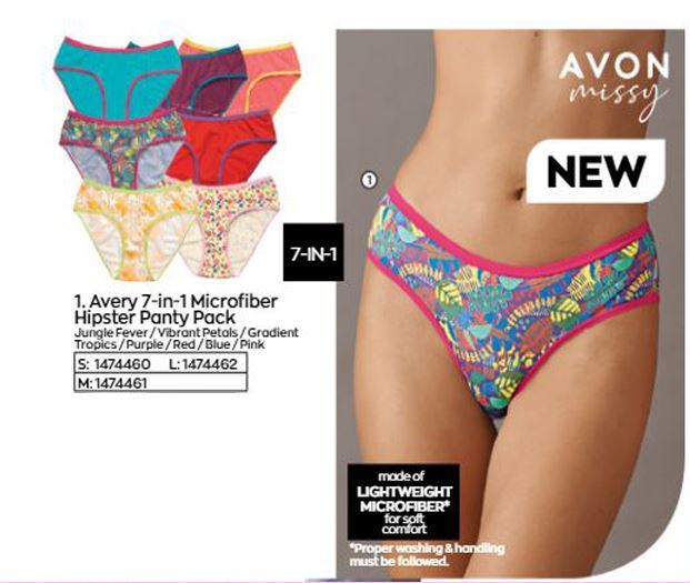 Avon AVERY 7-in-1 Microfiber Hipster Panty Pack