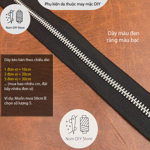 Dây Kéo Kim Loại Niken Răng 5 Chống Gỉ Xi Mạ Bền Đẹp Băng Polyester Tốt Phụ Liệu Làm Đồ Da Túi Xách Balo Handmade